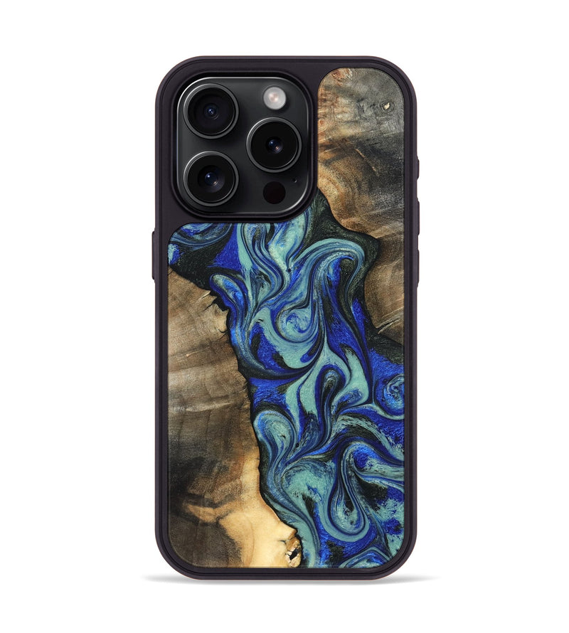 iPhone 15 Pro Wood Phone Case - Arlette (Blue, 820561)
