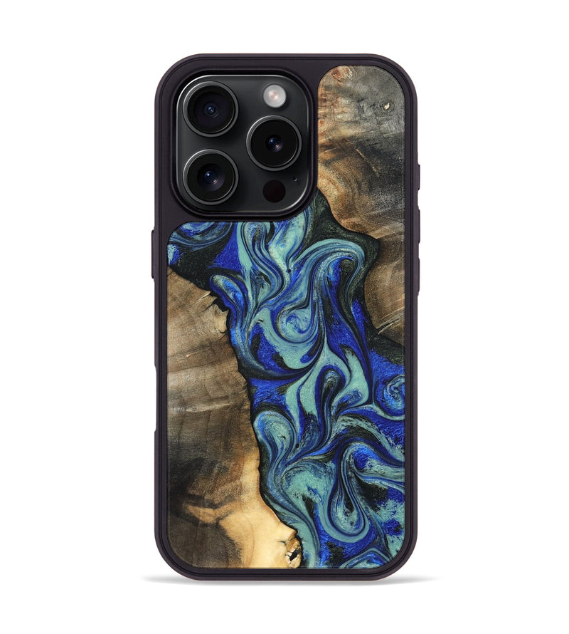 iPhone 16 Pro Wood Phone Case - Arlette (Blue, 820561)