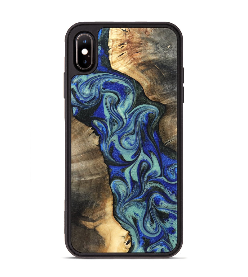 iPhone Xs Max Wood Phone Case - Arlette (Blue, 820561)