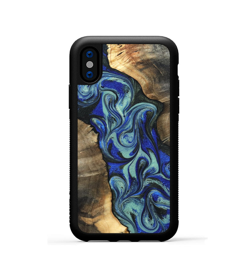 iPhone Xs Wood Phone Case - Arlette (Blue, 820561)