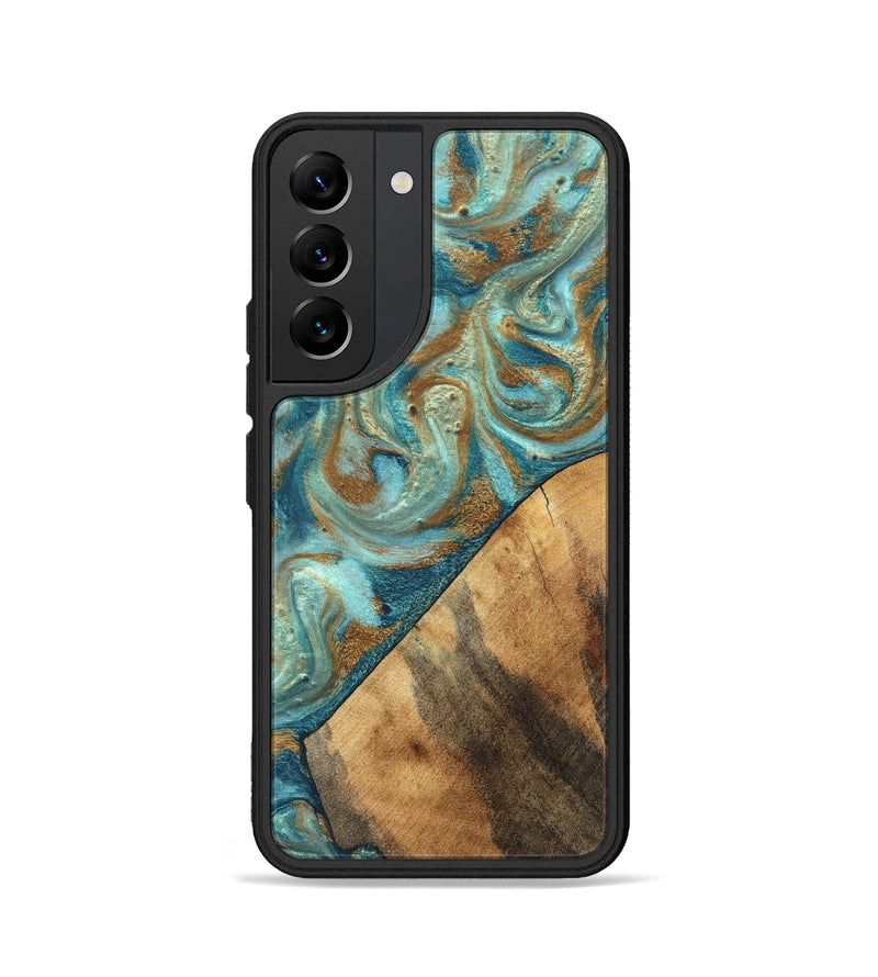Galaxy S22 Wood Phone Case - Dave (Teal & Gold, 820566)