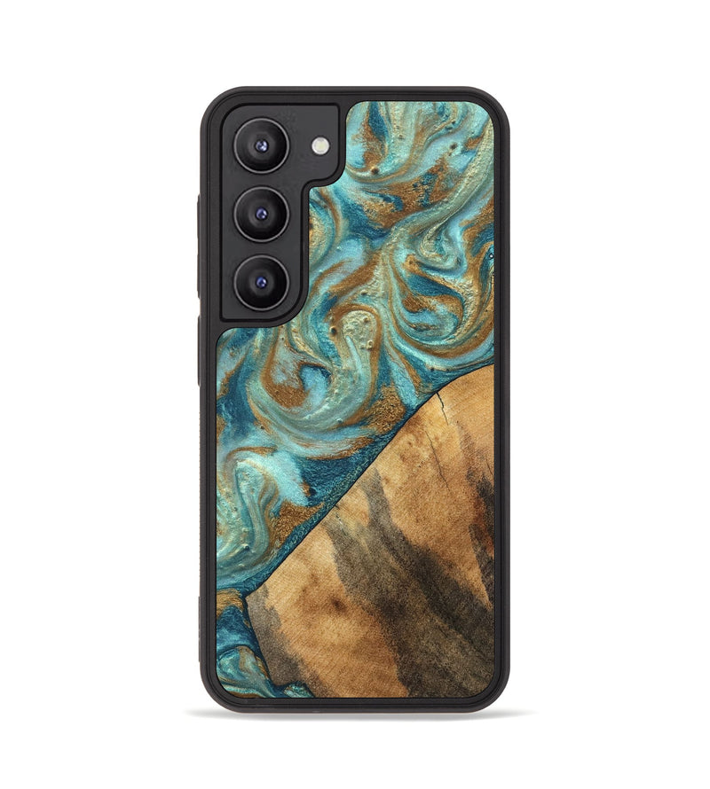Galaxy S23 Wood Phone Case - Dave (Teal & Gold, 820566)