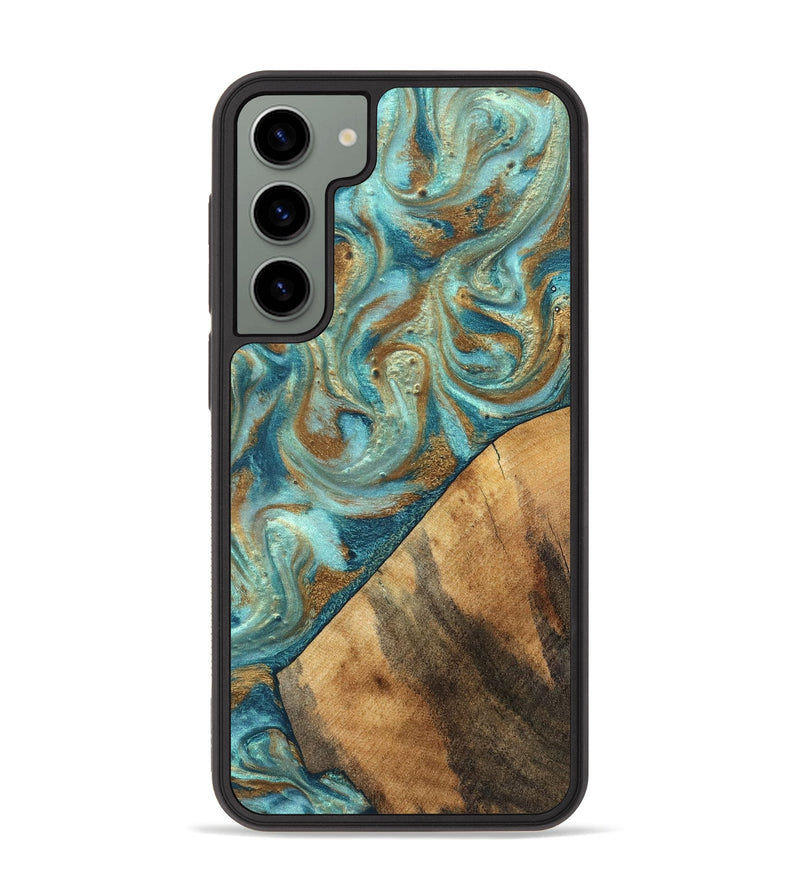 Galaxy S23 Plus Wood Phone Case - Dave (Teal & Gold, 820566)