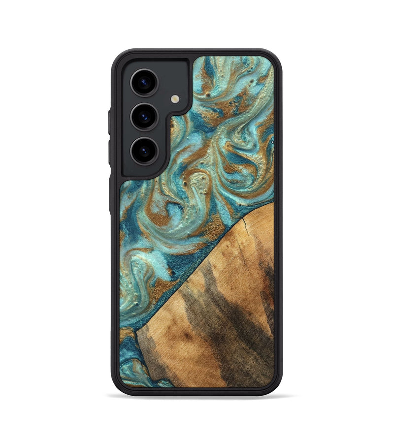 Galaxy S24 Wood Phone Case - Dave (Teal & Gold, 820566)