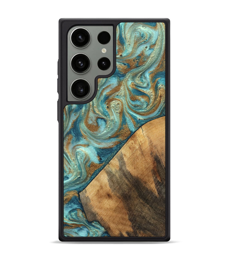 Galaxy S24 Ultra Wood Phone Case - Dave (Teal & Gold, 820566)