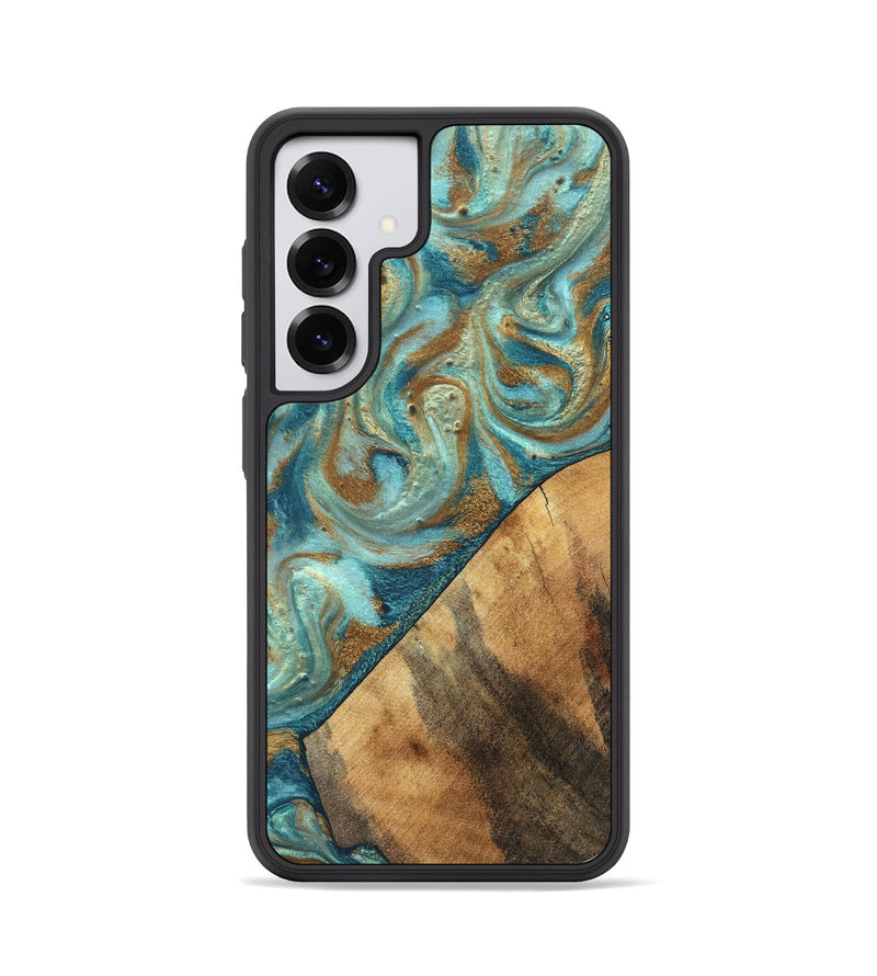 Galaxy S25 Wood Phone Case - Dave (Teal & Gold, 820566)