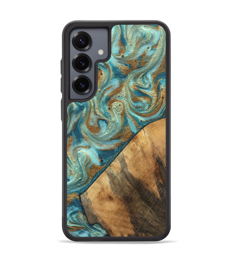 Galaxy S25 Plus Wood Phone Case - Dave (Teal & Gold, 820566)