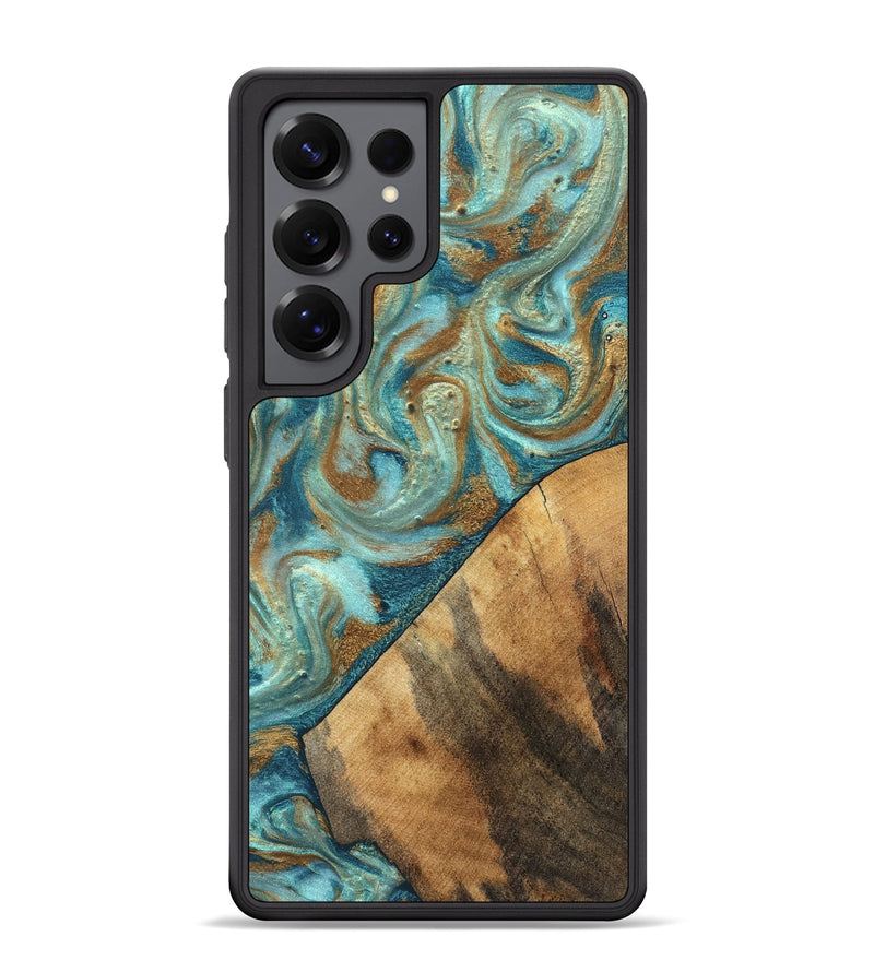 Galaxy S25 Ultra Wood Phone Case - Dave (Teal & Gold, 820566)