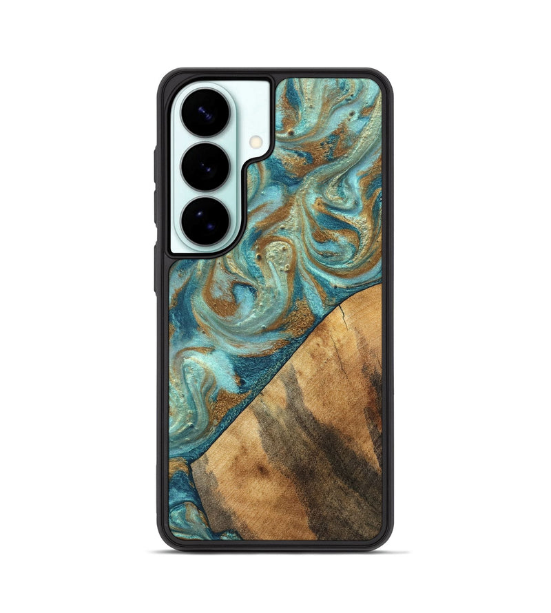 Galaxy S26 Wood Phone Case - Dave (Teal & Gold, 820566)