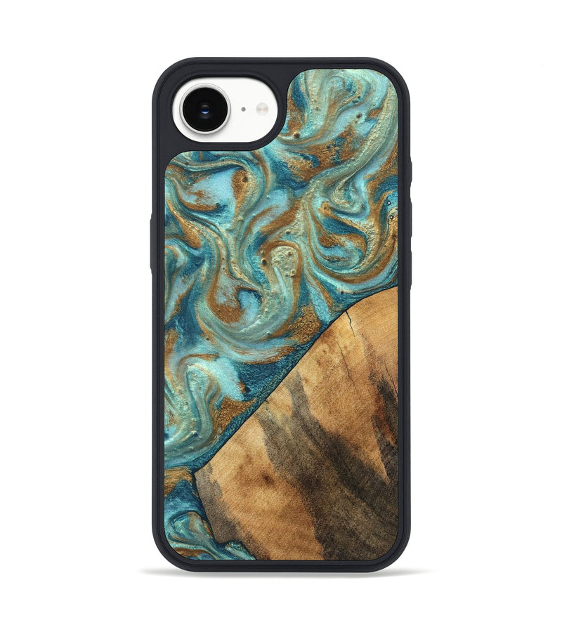 iPhone 17e Wood Phone Case - Dave (Teal & Gold, 820566)