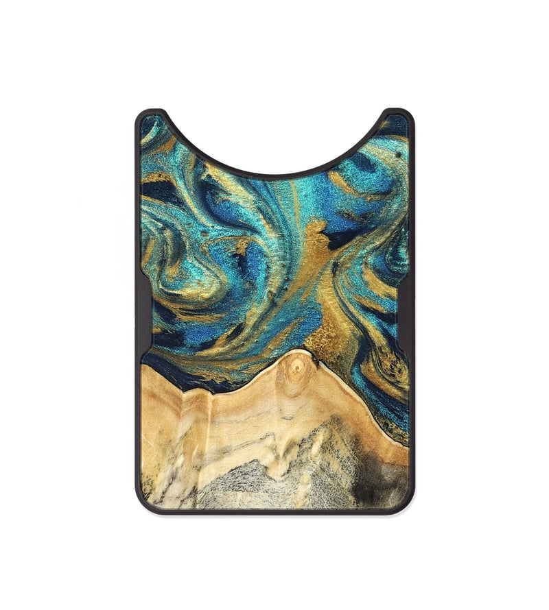 Alloy Wood Wallet - Carolee (Teal & Gold, 820568)