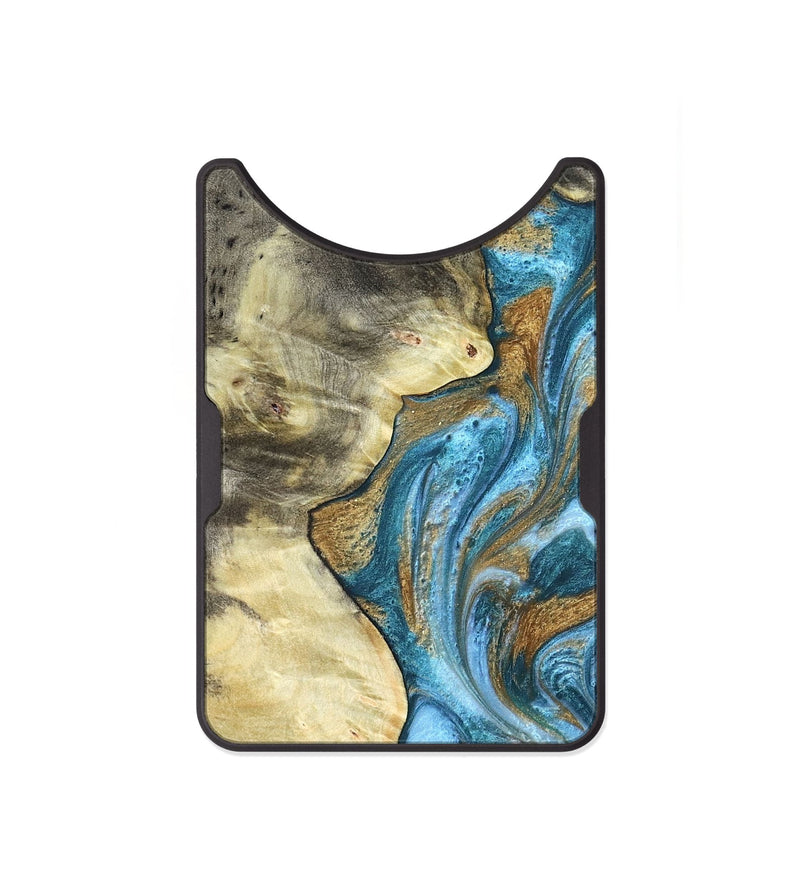 Alloy Wood Wallet - Lina (Teal & Gold, 820570)