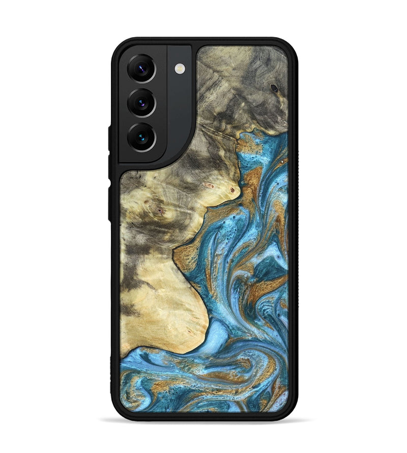 Galaxy S22 Plus Wood Phone Case - Lina (Teal & Gold, 820570)