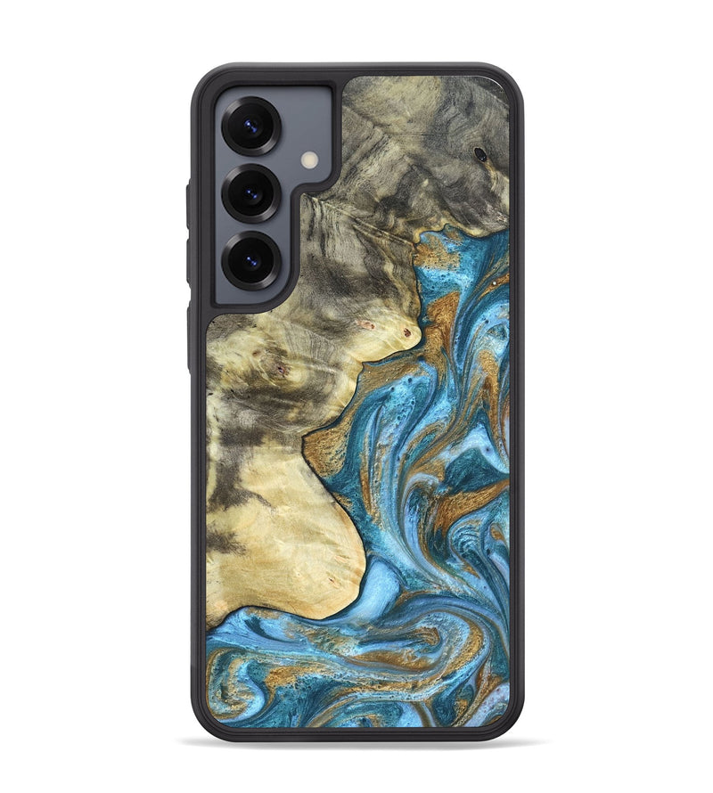 Galaxy S25 Plus Wood Phone Case - Lina (Teal & Gold, 820570)