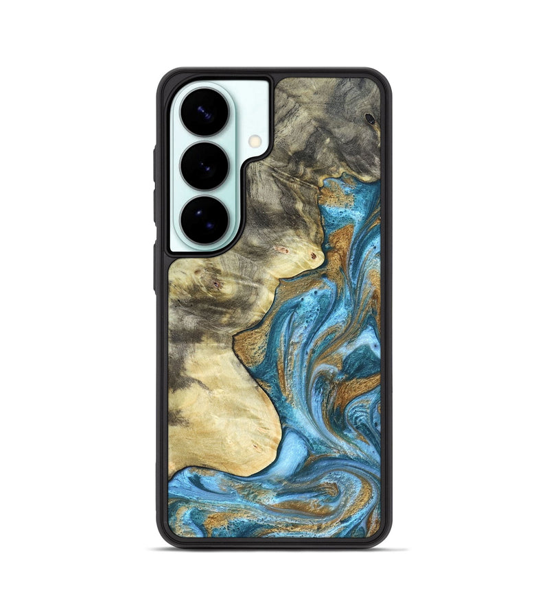 Galaxy S26 Wood Phone Case - Lina (Teal & Gold, 820570)