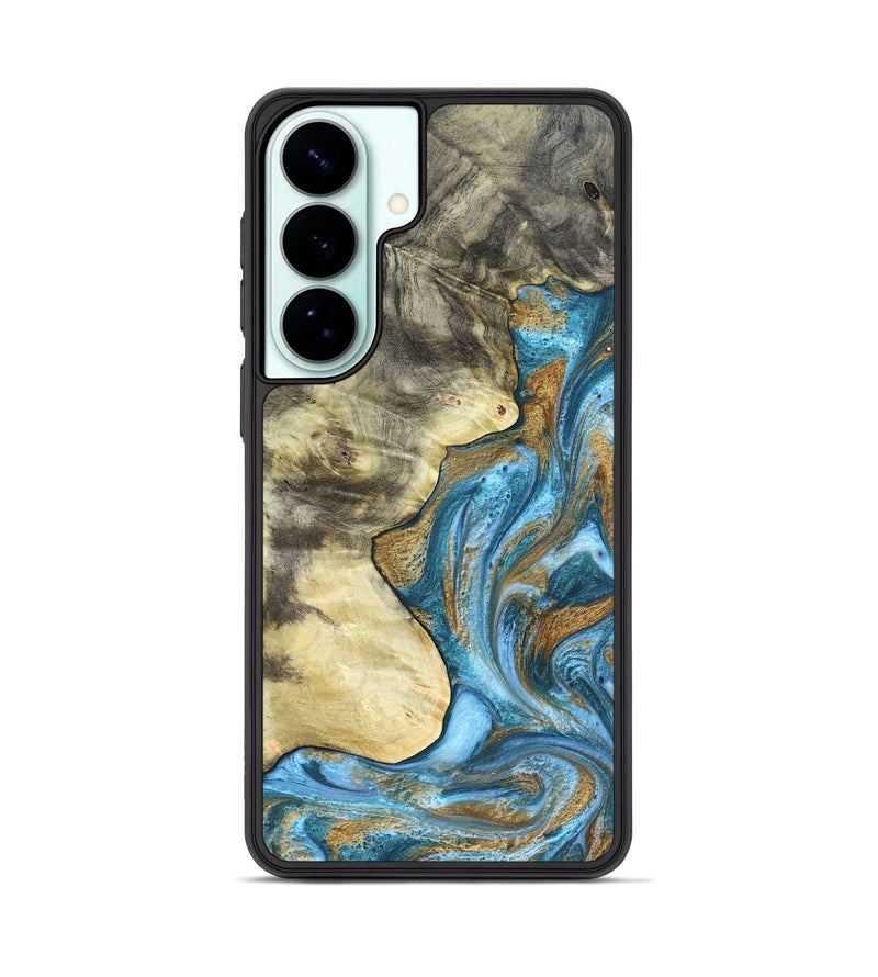 Galaxy S26 Plus Wood Phone Case - Lina (Teal & Gold, 820570)