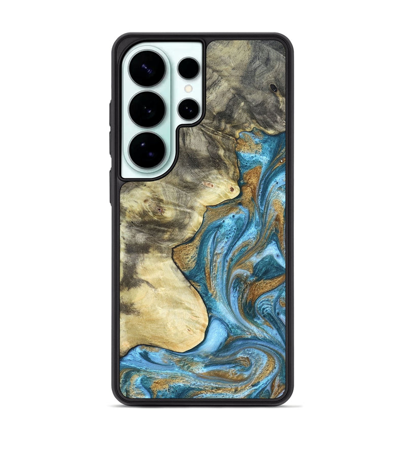 Galaxy S26 Ultra Wood Phone Case - Lina (Teal & Gold, 820570)