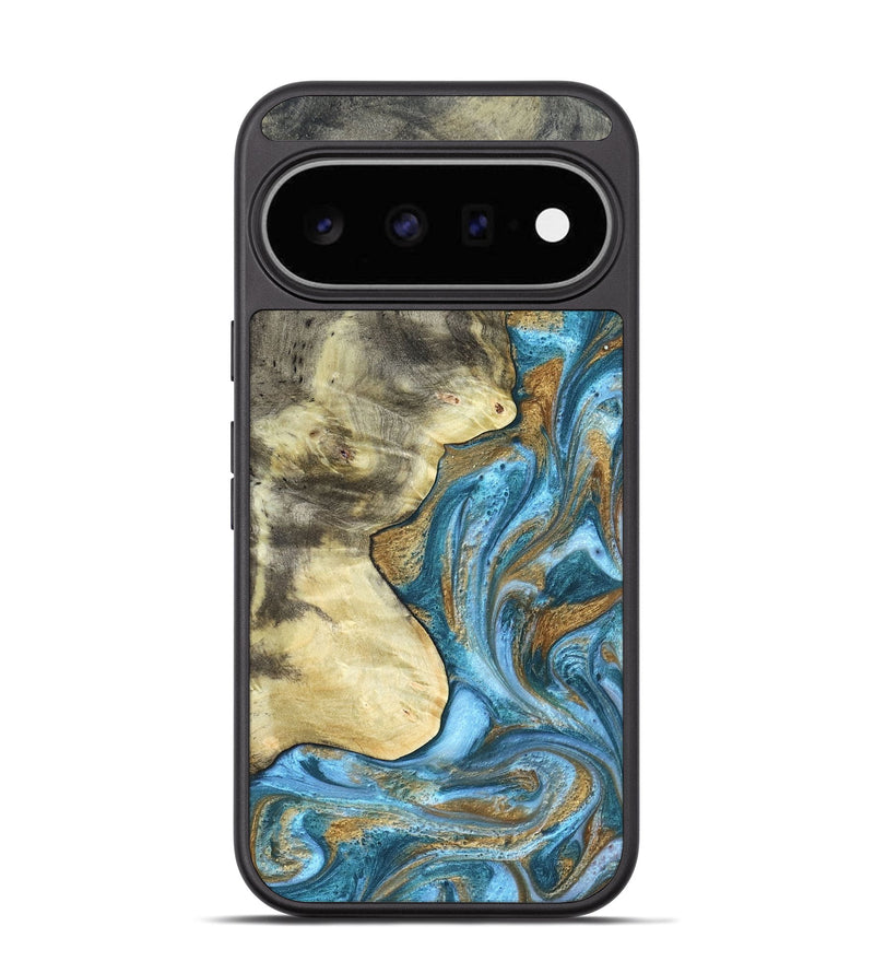 Pixel 11 Wood Phone Case - Lina (Teal & Gold, 820570)
