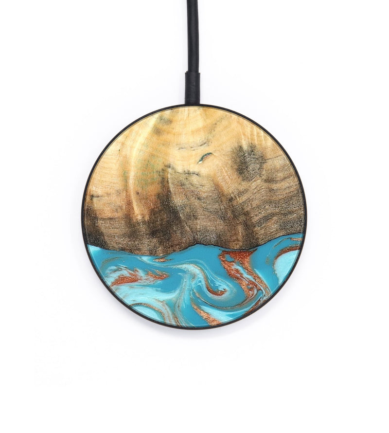 Circle Wood Wireless Charger - Margo (Teal & Gold, 820573)