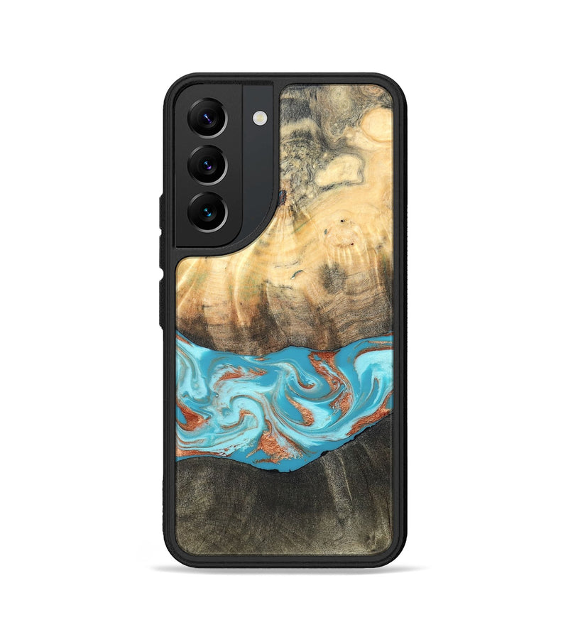 Galaxy S22 Wood Phone Case - Margo (Teal & Gold, 820573)