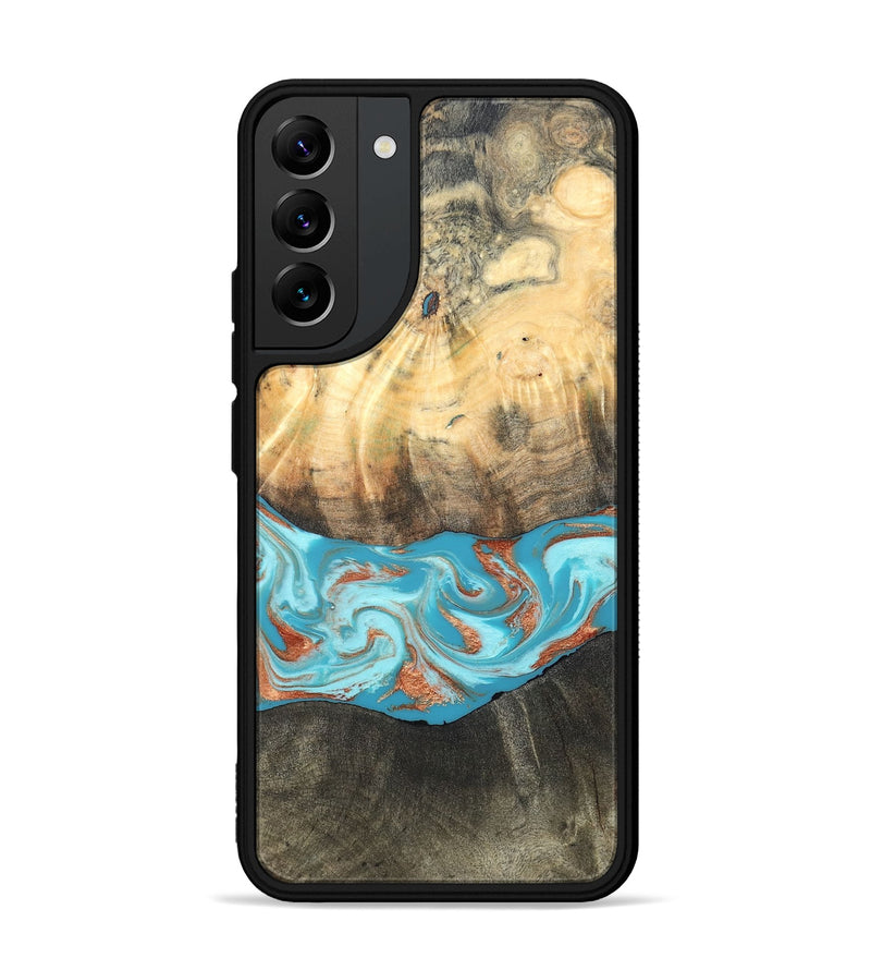 Galaxy S22 Plus Wood Phone Case - Margo (Teal & Gold, 820573)