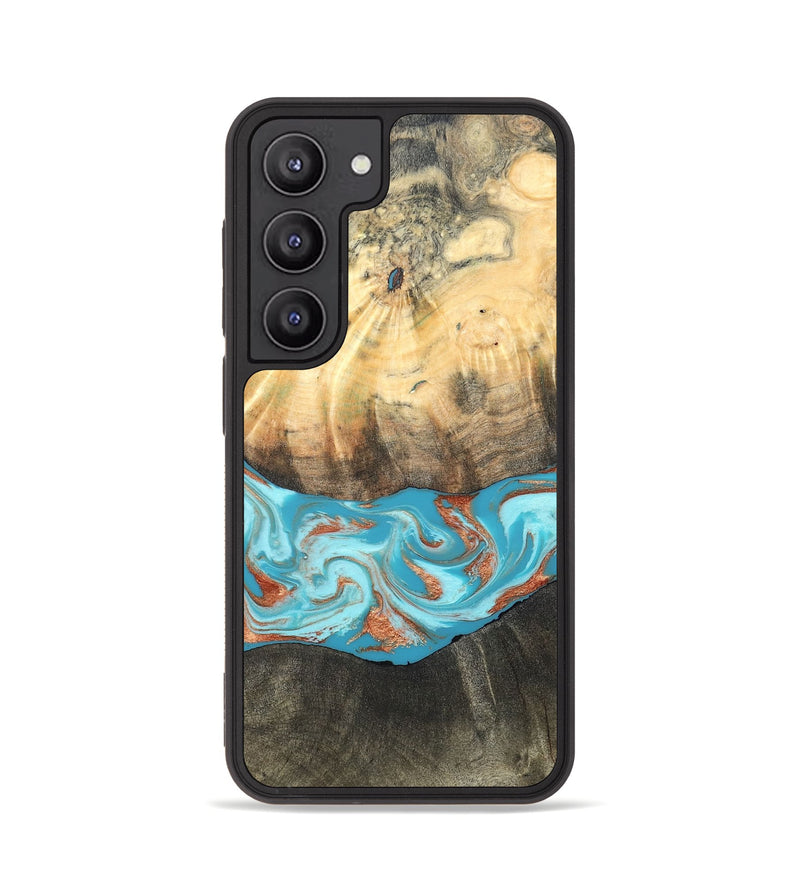 Galaxy S23 Wood Phone Case - Margo (Teal & Gold, 820573)