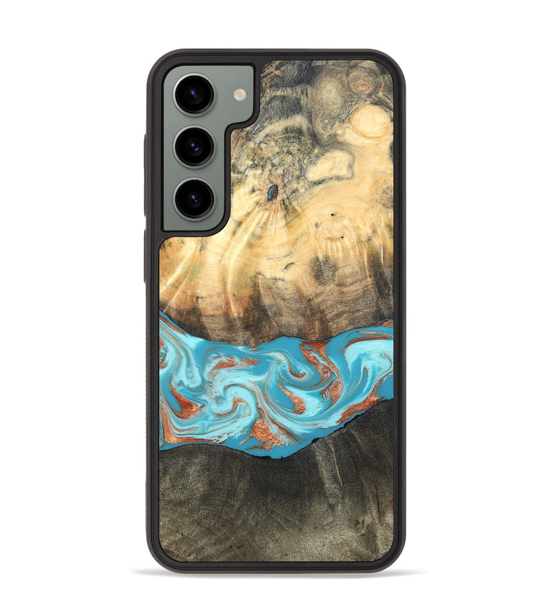 Galaxy S23 Plus Wood Phone Case - Margo (Teal & Gold, 820573)