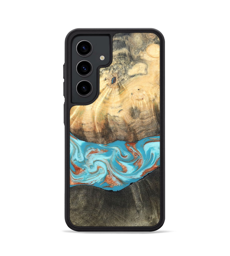 Galaxy S24 Wood Phone Case - Margo (Teal & Gold, 820573)