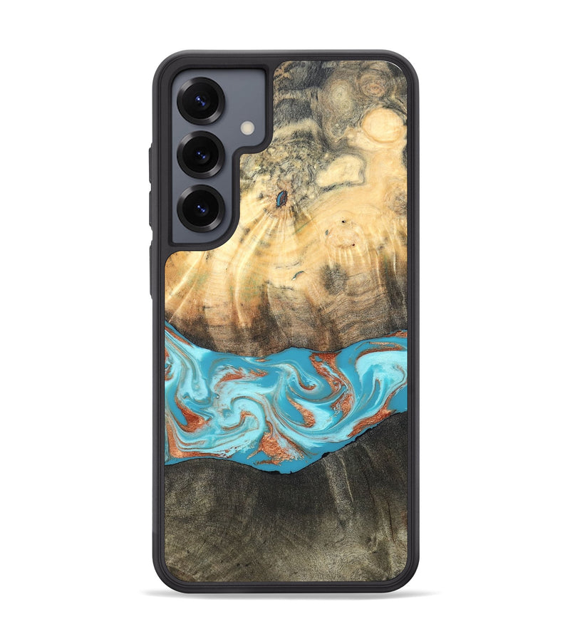 Galaxy S25 Plus Wood Phone Case - Margo (Teal & Gold, 820573)