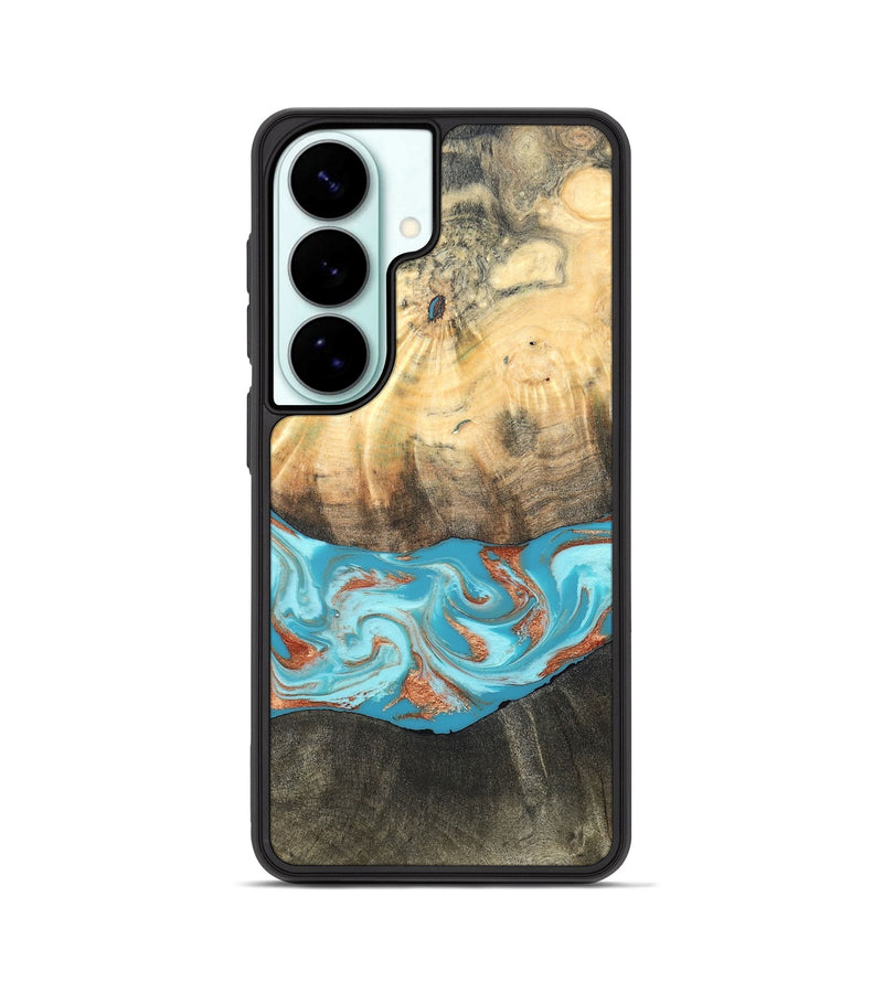 Galaxy S26 Wood Phone Case - Margo (Teal & Gold, 820573)