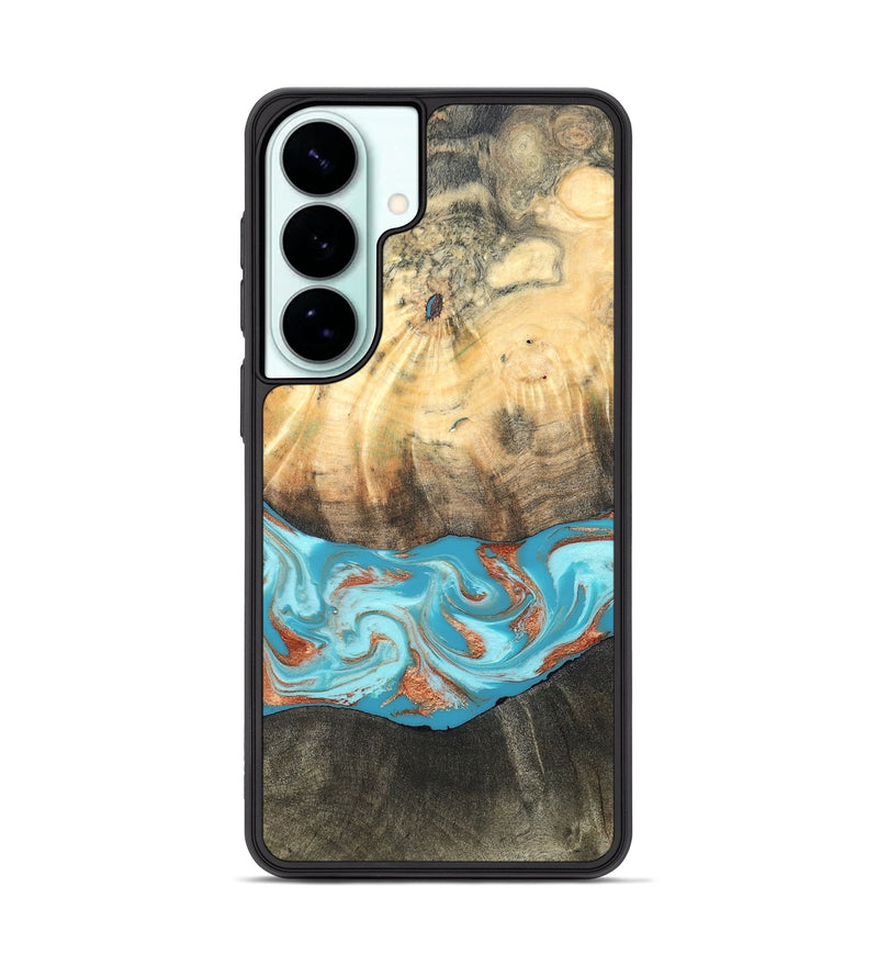 Galaxy S26 Plus Wood Phone Case - Margo (Teal & Gold, 820573)