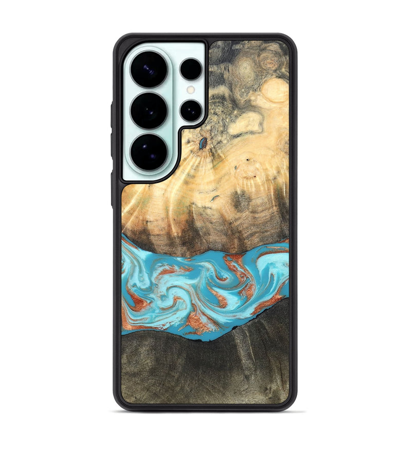 Galaxy S26 Ultra Wood Phone Case - Margo (Teal & Gold, 820573)