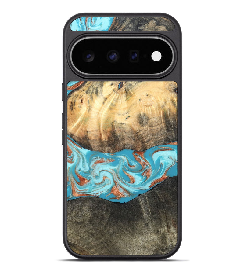 Pixel 11 Pro XL Wood Phone Case - Margo (Teal & Gold, 820573)