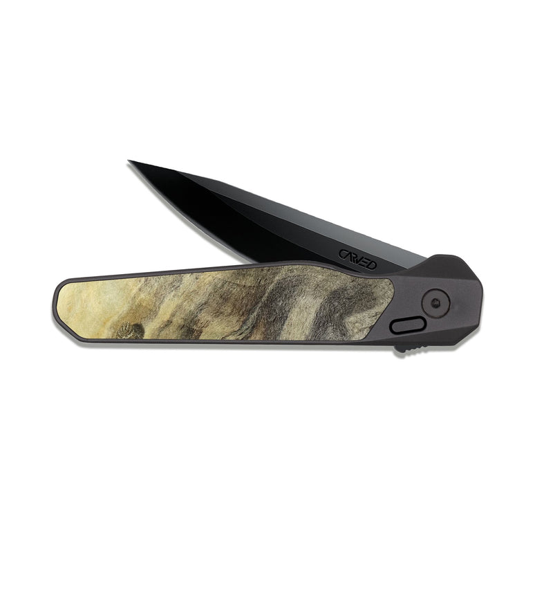 EDC Dark Slate Wood Pocket Knife - Dorris (Wood Burl, 820586)