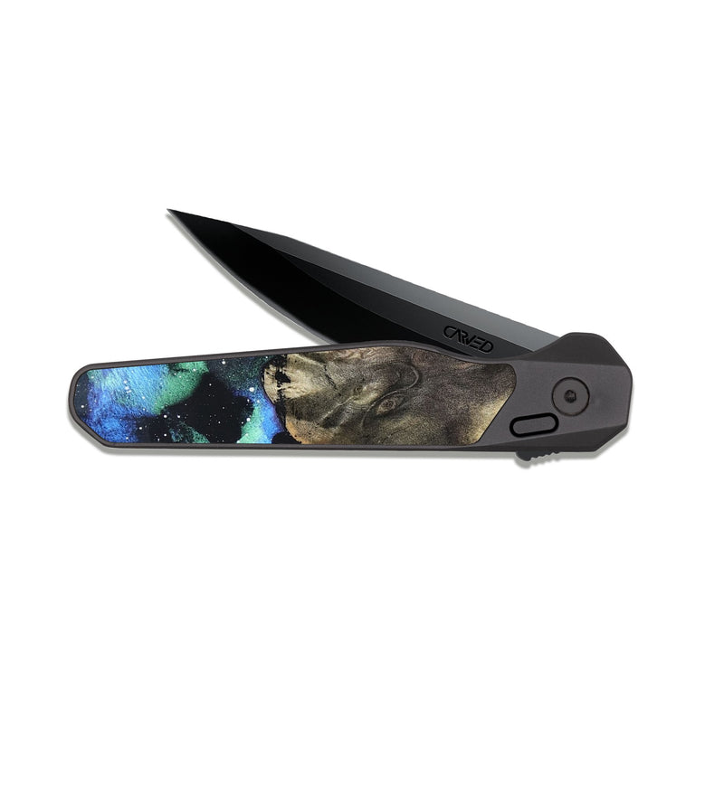 EDC Dark Slate Wood Pocket Knife - Roxanna (Cosmos, 820608)