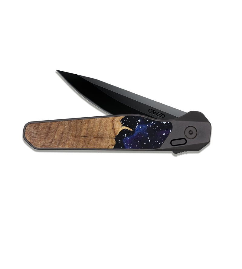 EDC Dark Slate Wood Pocket Knife - Britny (Cosmos, 820633)