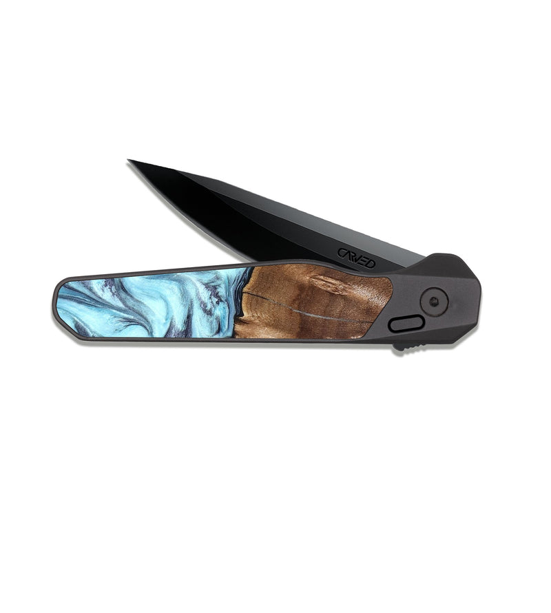 EDC Dark Slate Wood Pocket Knife - Jaidyn (Blue, 820636)