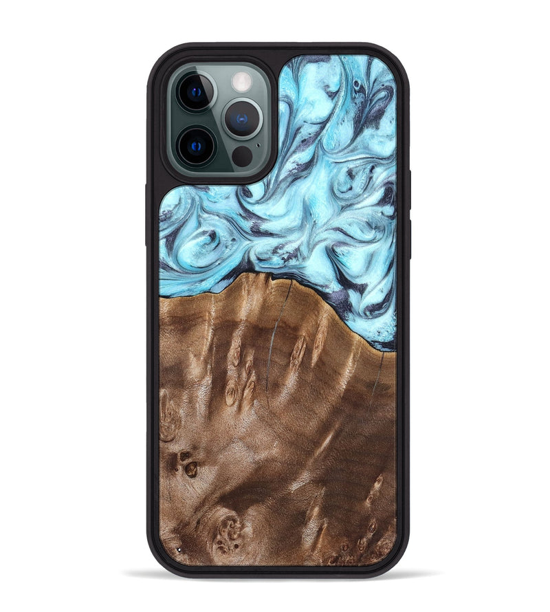 iPhone 12 Pro Max Wood Phone Case - Jaidyn (Blue, 820636)