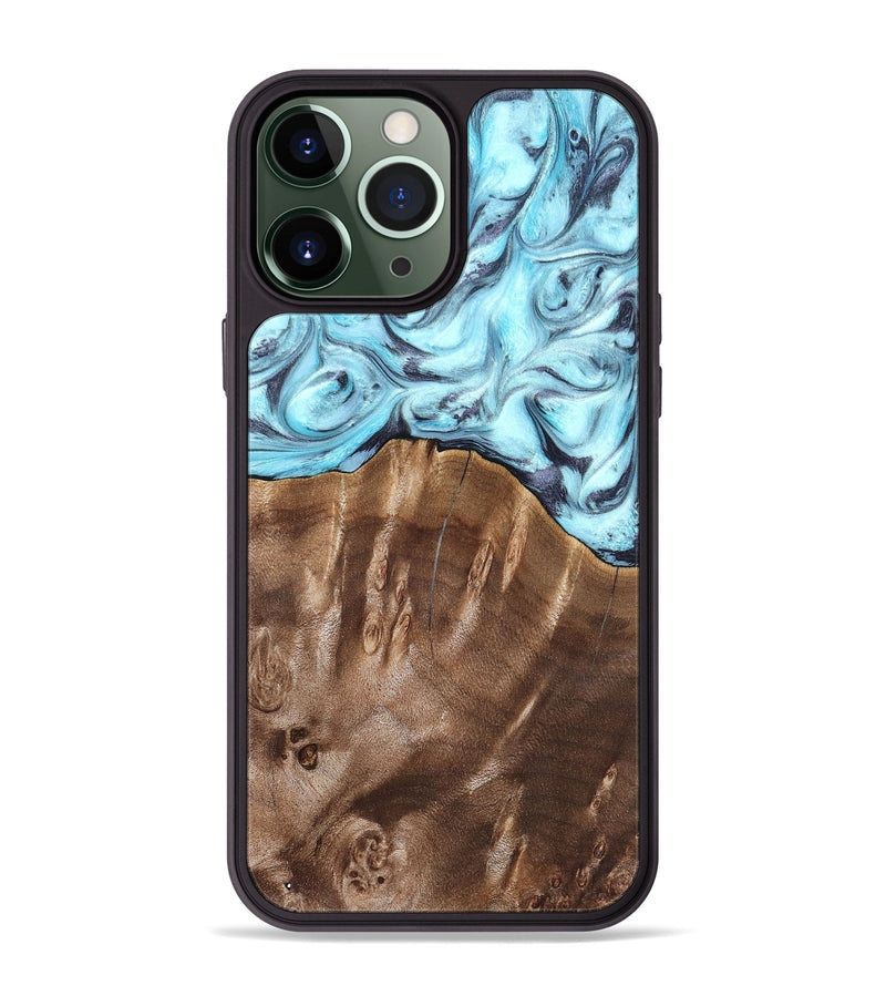 iPhone 13 Pro Max Wood Phone Case - Jaidyn (Blue, 820636)