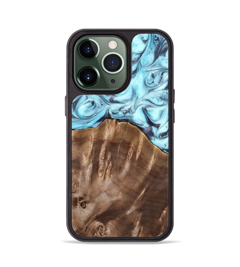 iPhone 13 Pro Wood Phone Case - Jaidyn (Blue, 820636)