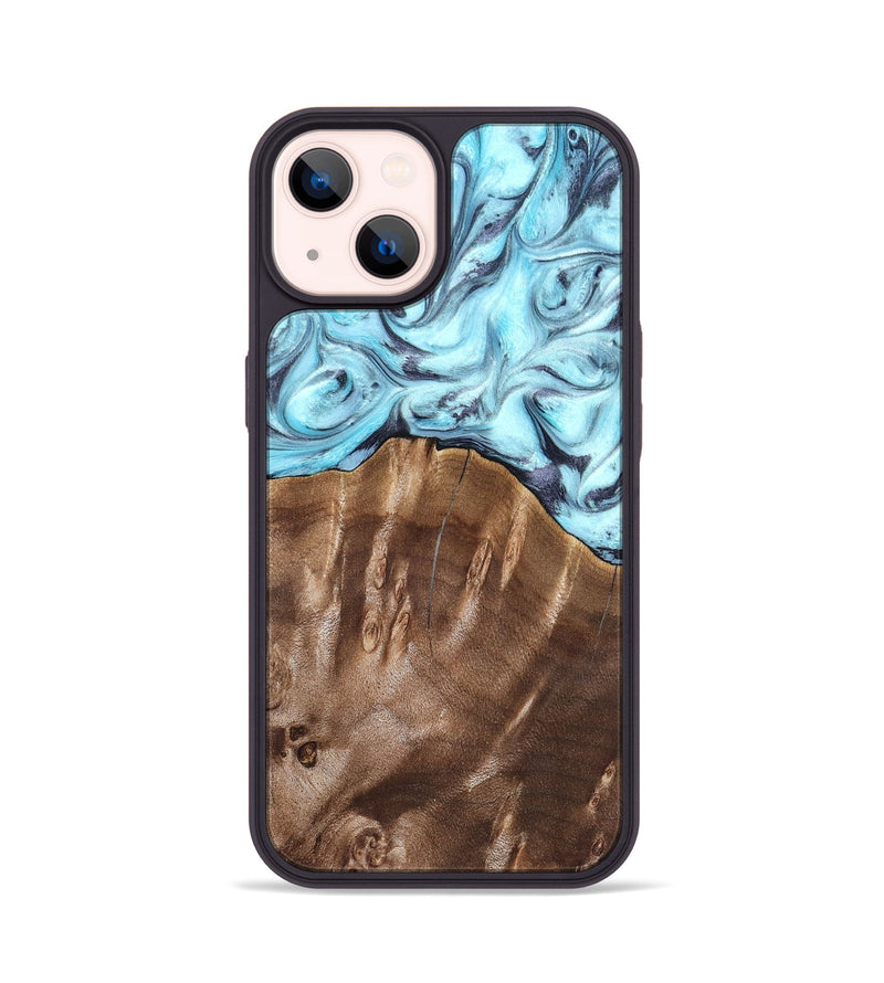 iPhone 14 Wood Phone Case - Jaidyn (Blue, 820636)