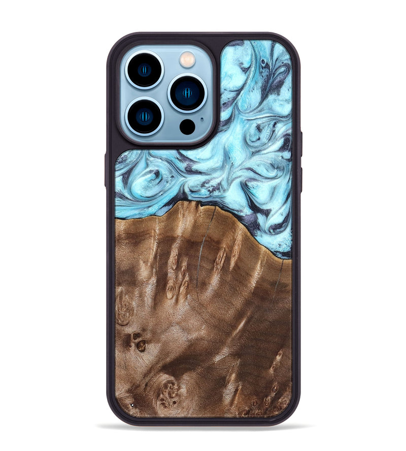 iPhone 14 Pro Max Wood Phone Case - Jaidyn (Blue, 820636)
