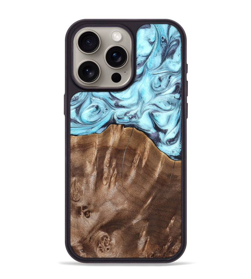 iPhone 15 Pro Max Wood Phone Case - Jaidyn (Blue, 820636)