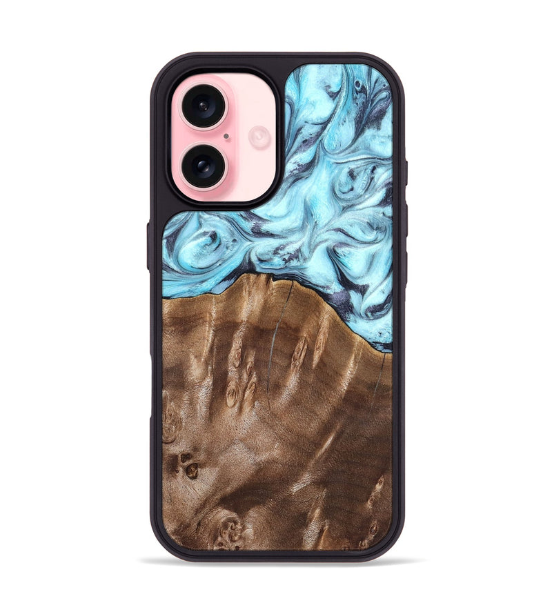 iPhone 16 Wood Phone Case - Jaidyn (Blue, 820636)