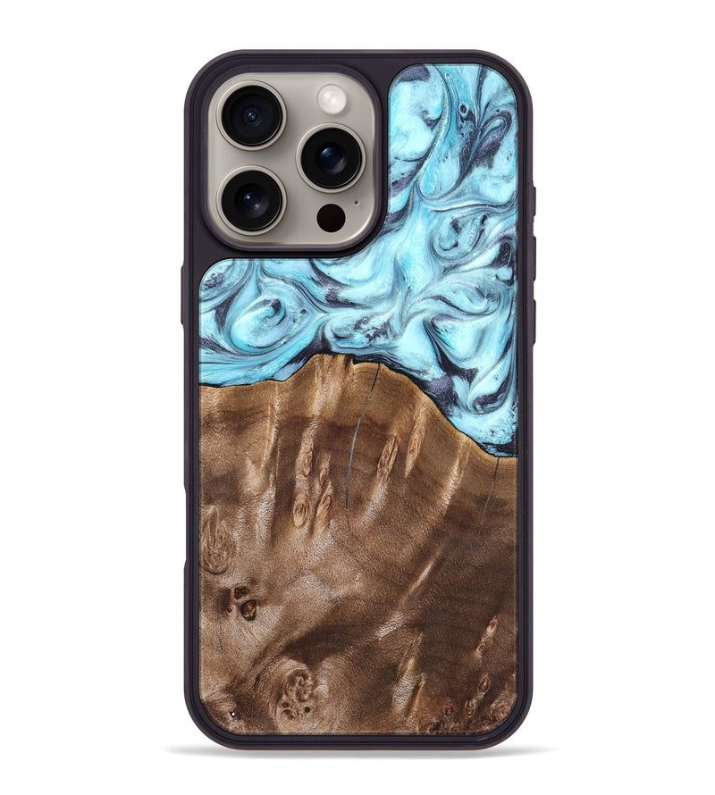 iPhone 16 Pro Max Wood Phone Case - Jaidyn (Blue, 820636)