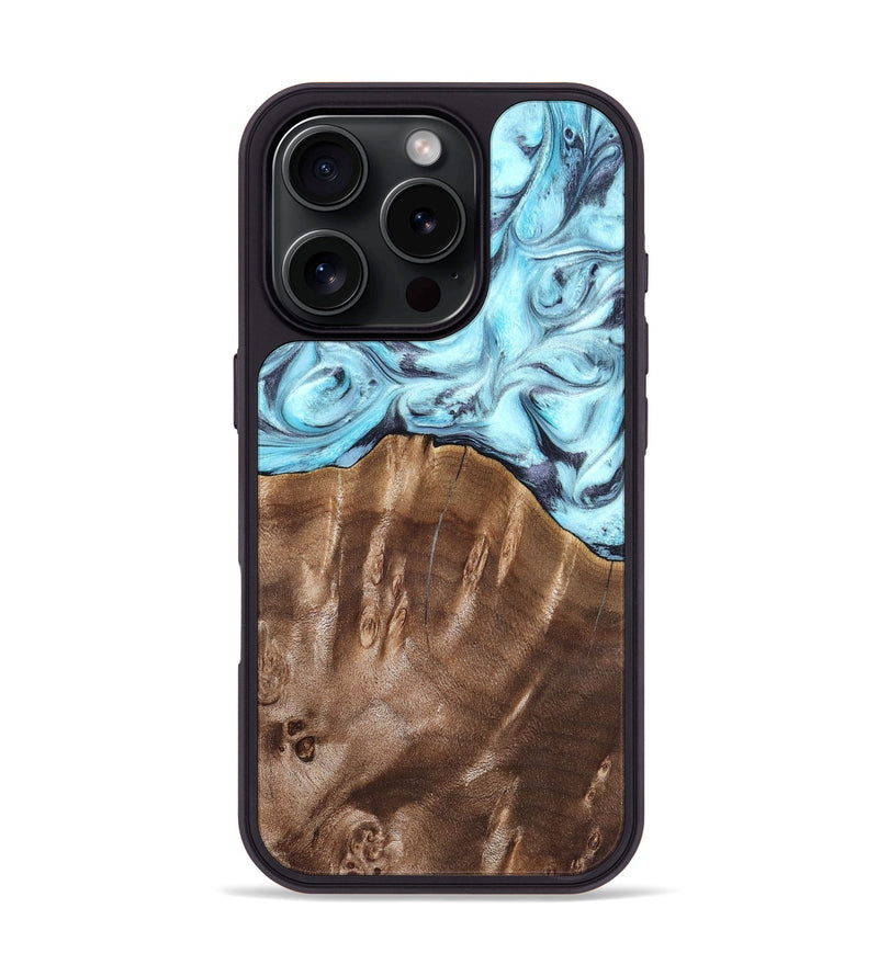 iPhone 16 Pro Wood Phone Case - Jaidyn (Blue, 820636)
