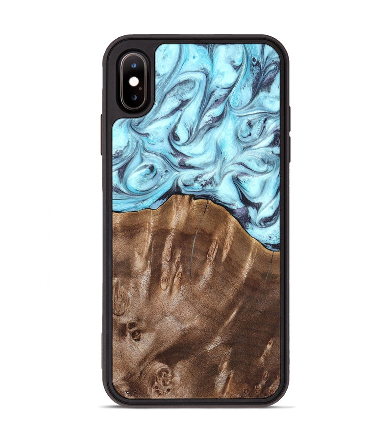 iPhone Xs Max Wood Phone Case - Jaidyn (Blue, 820636)