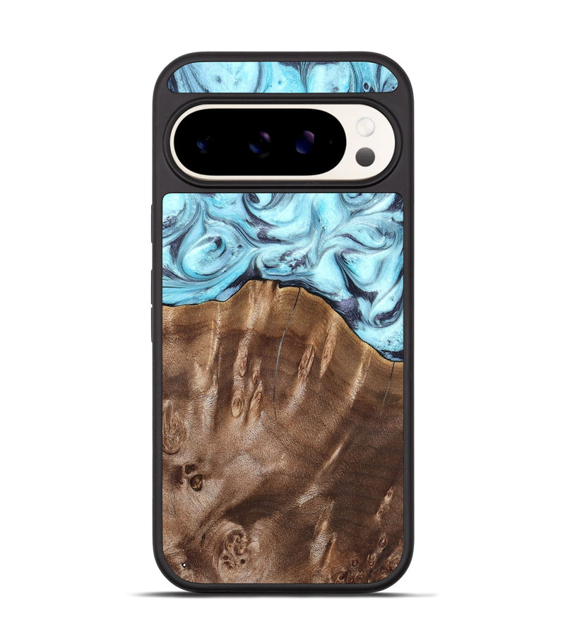 Pixel 9 Wood Phone Case - Jaidyn (Blue, 820636)