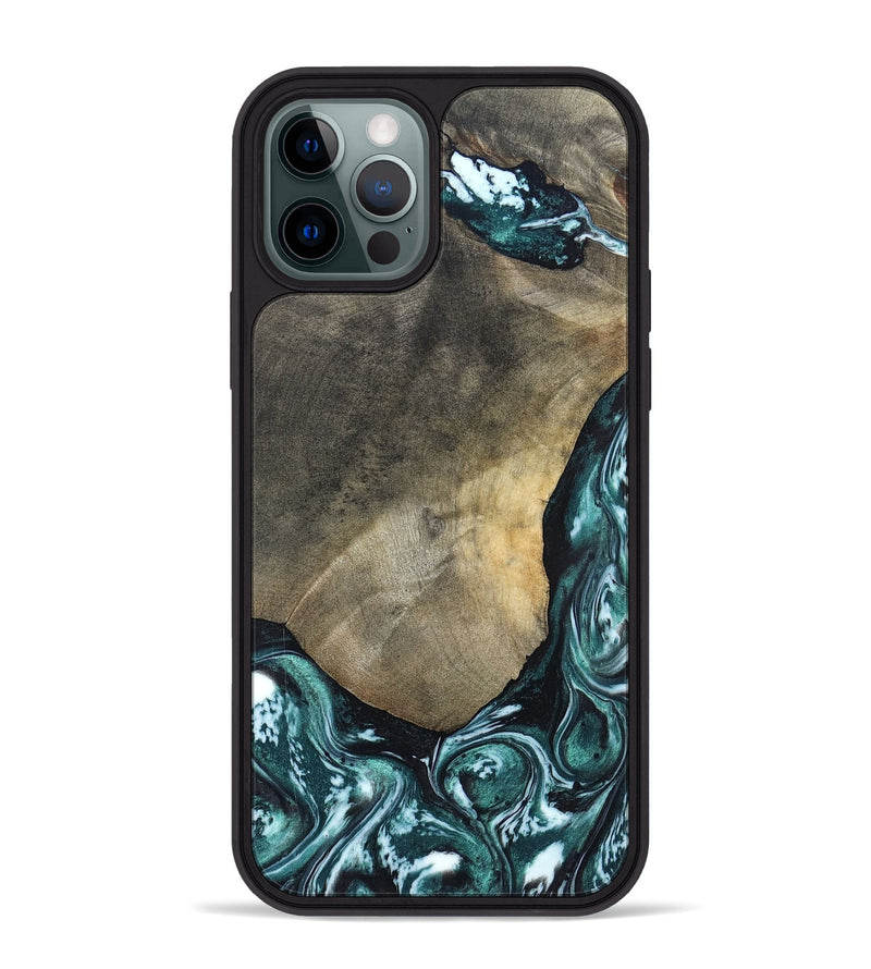 iPhone 12 Pro Max Wood Phone Case - Norah (Green, 820639)