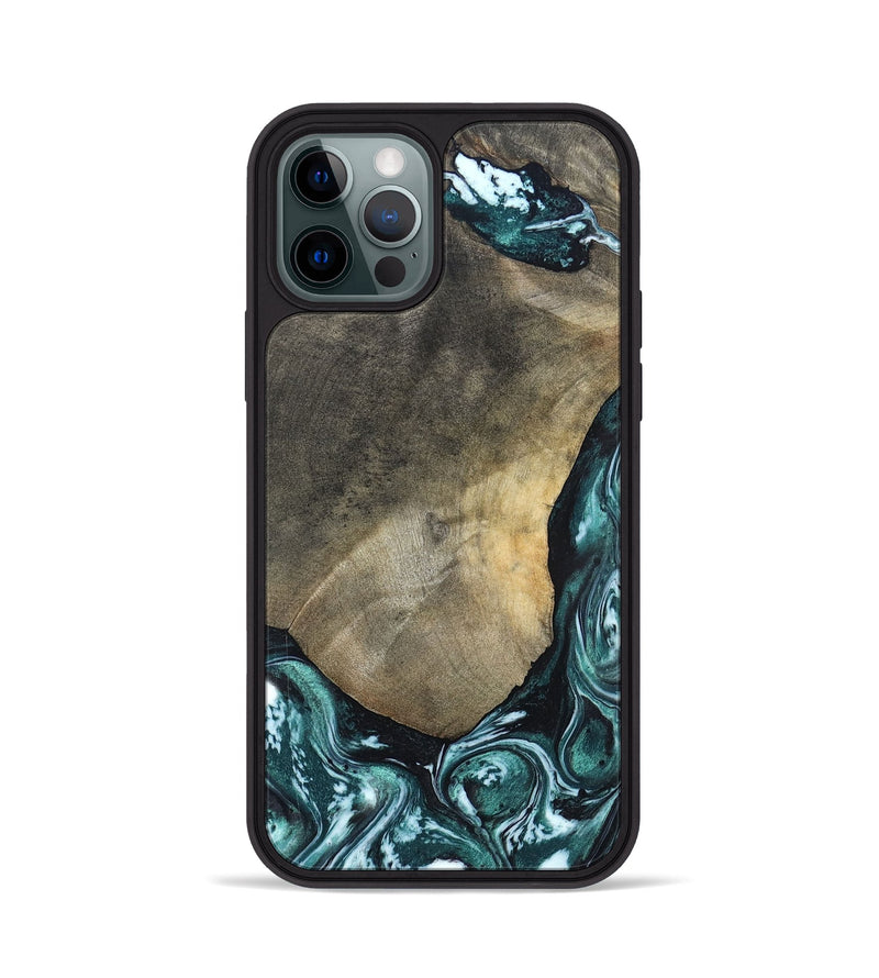 iPhone 12 Pro Wood Phone Case - Norah (Green, 820639)